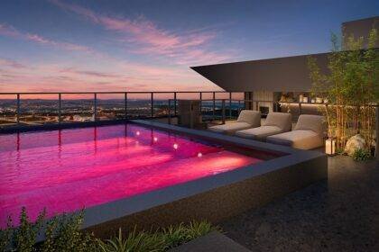 Perspectiva da Pink Pool no Ryokan Flamboyant (Créditos - Divulgação Sousa Andrade Construtora)